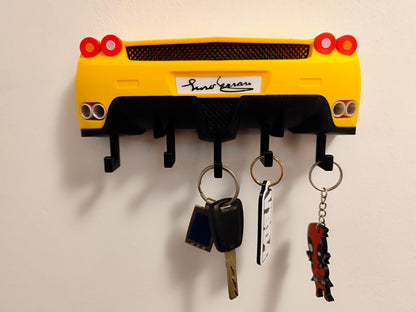 Sport Car Key Holder / Colgador de Llaveros – Lamborghini Yellow Rear